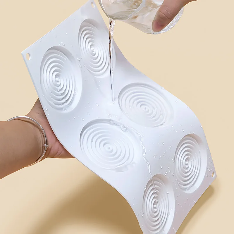 Silikon-Backform für Gebäck, 1/2/6/15 Löcher, 3D-Spiralform, Mousse-Kuchenform, runde Schokoladenform, Bäckereizubehör – Detail 13