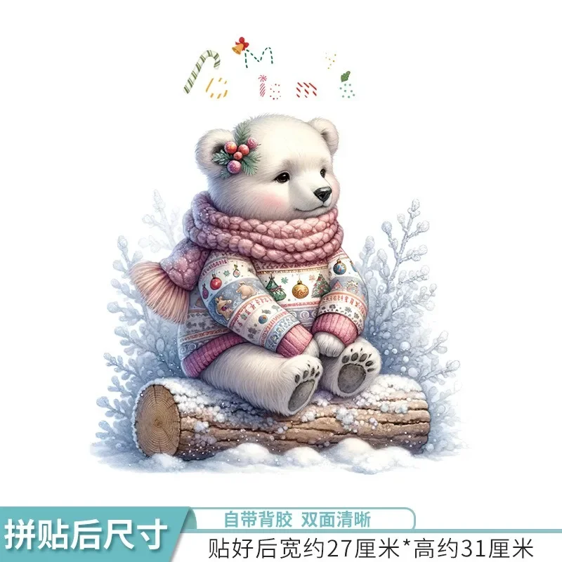 Christmas Toilet Stickers Cartoon Santa Claus Snowman Elk Window Glass Stickers Noel Merry Christmas Decor Happy New Year
