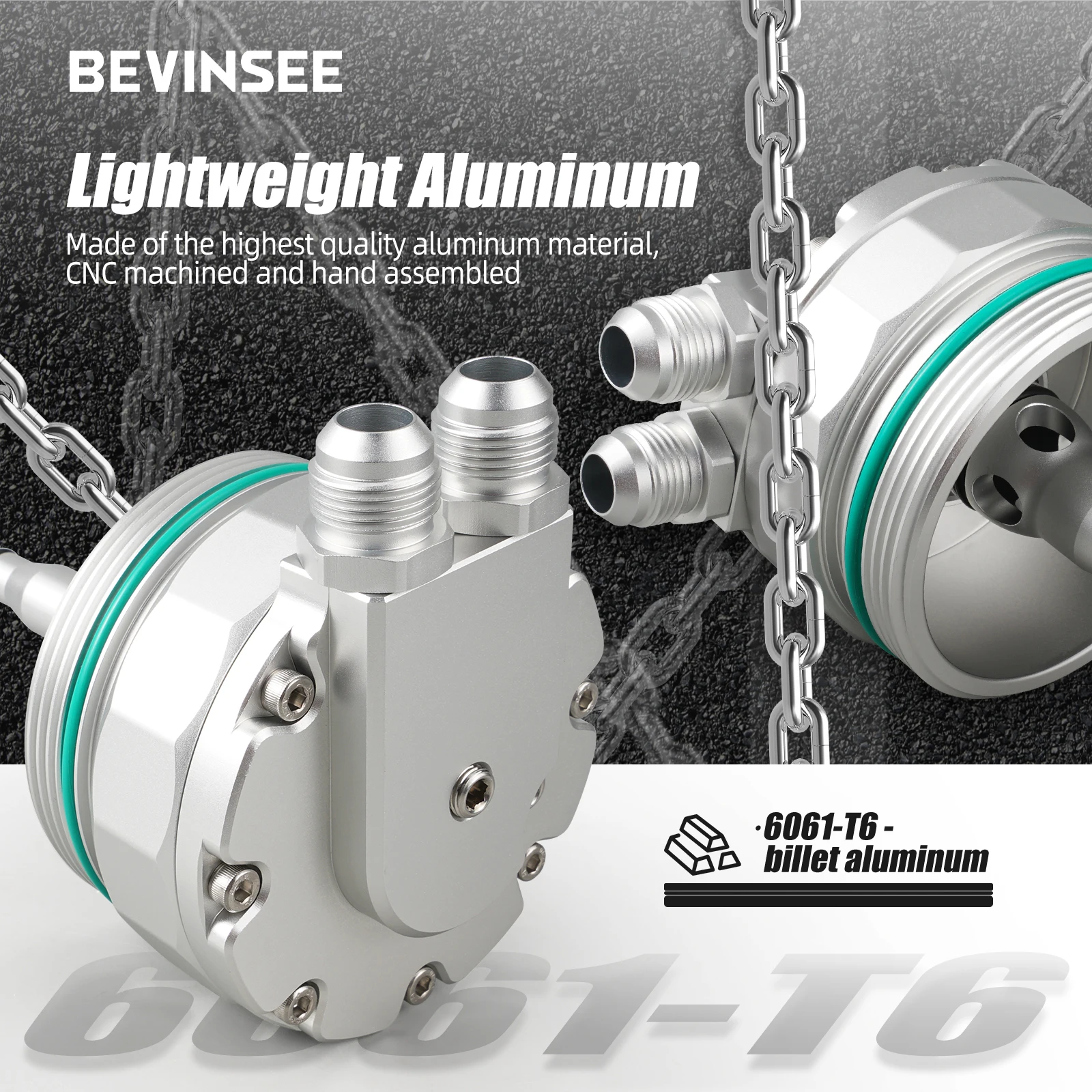 Car Oil Filter BEVINSEE Oil Filter Cap For BMW M52 M54 E36 E46 E39 E60 E61 X3 X5 Z3 Z4 328i 330i 525i 528i 530i 11421744000