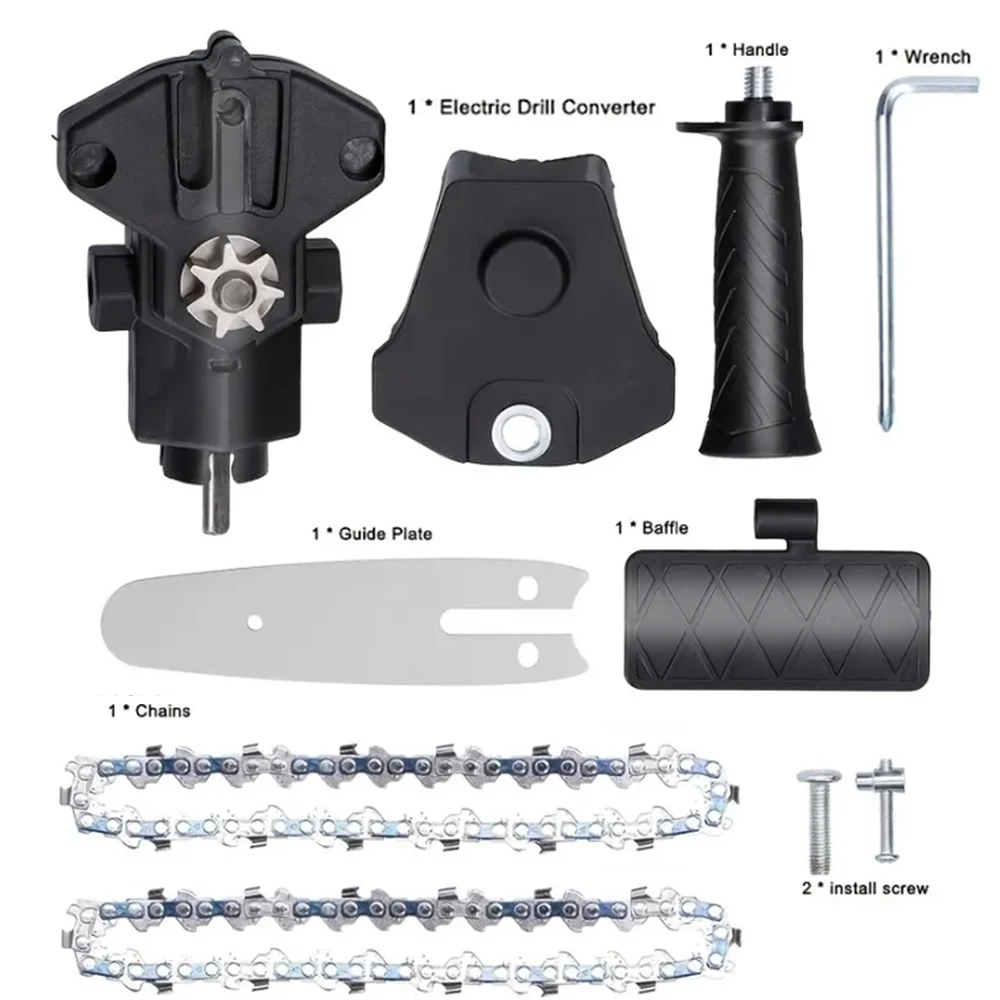 Electric Chainsaw 4/6 Inch Electric Drill Modified Adapter Tool Portable Conversion Head Kits Woodworking Pruning