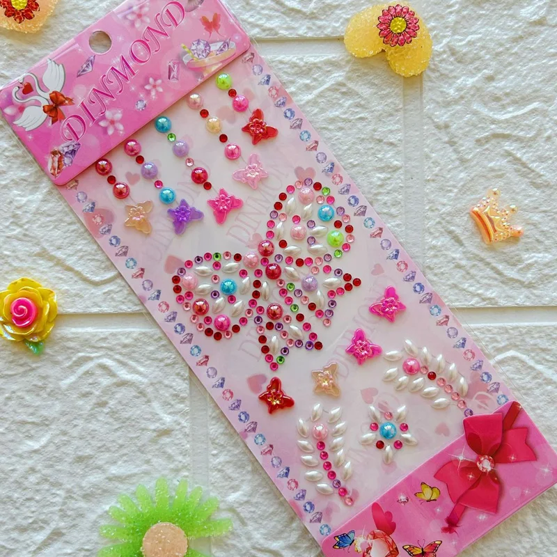 아크릴 크리스탈 자체 접착 3D 보석 다이아몬드 스티커, DIY 수제 장식, 스크랩북 유치원 보상 스티커