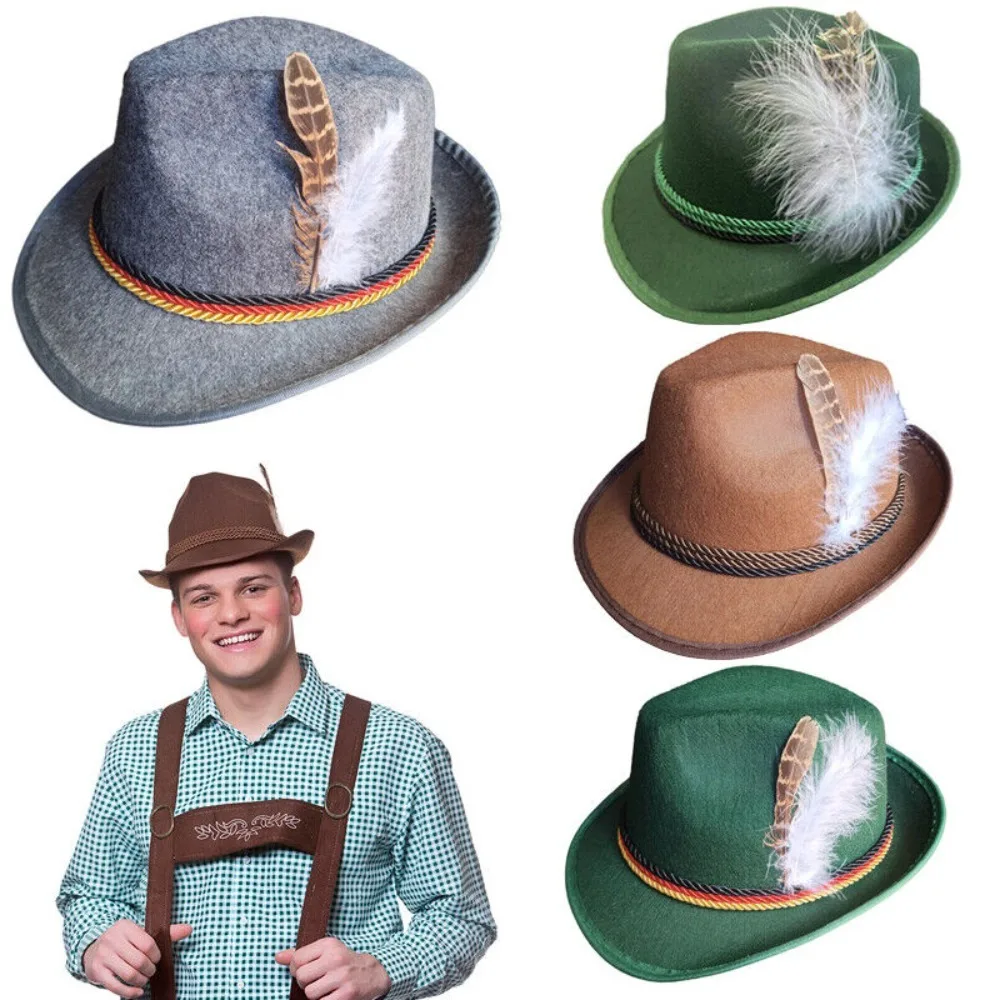 Adult Oktoberfest Hat Nicky Bigs Novelties German Bavarian Swiss Dress Up Felt Alpine Tyrolean Lederhosen Costume Fedora adult oktoberfest hat