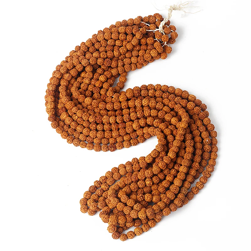 Vajra Bodhi Rudraksha-Cuentas de meditación para hacer joyas, abalorios de Budismo Tibetano para collar y pulsera, 7/9mm, 108