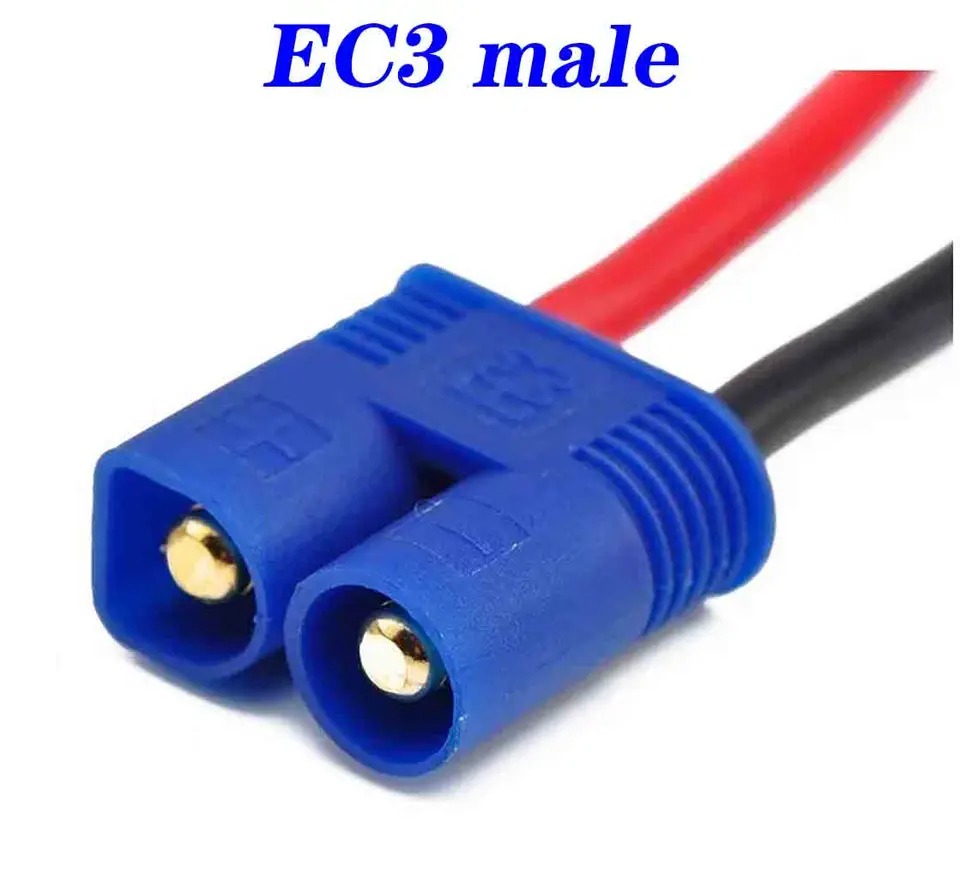 HIRCQOO 3Pcs EC3 To 4mm Banana Plug Adapter Cables - 14AWG Silicone Wire, 30cm For RC LiPo Charging