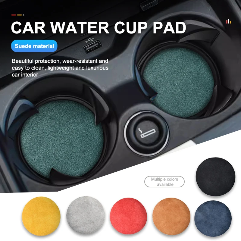 2pcs Car Cup Coaster High Quality Colorful Non Slip Pad Parts For Skoda Fabia Kamiq Superb MK3 VisionS Yeti Scala Enyaq-iV