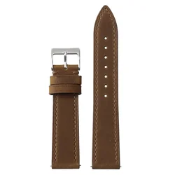 Elegant Vintage Retro Genuine Leather Watch Band - Quick Release Wristband Straps - 18mm (Dark brown)