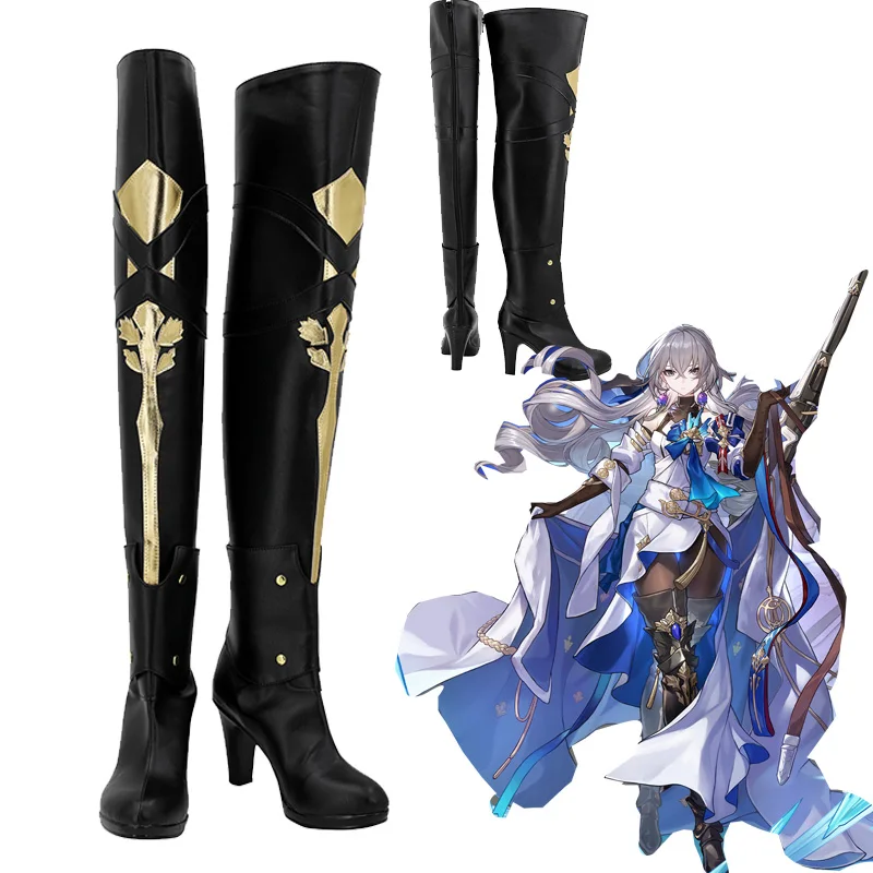 

Bronya Rand Cosplay Shoes Game Honkai Star Rail Role Play Long Boots Women Leather Shoes Halloween Party Suits Props Custom Made