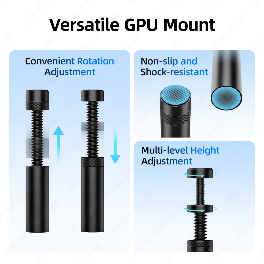 Adjustable Heavy Duty GPU Anti-Sag Bracket for Desktop PCs - Available in Black, White, Silver