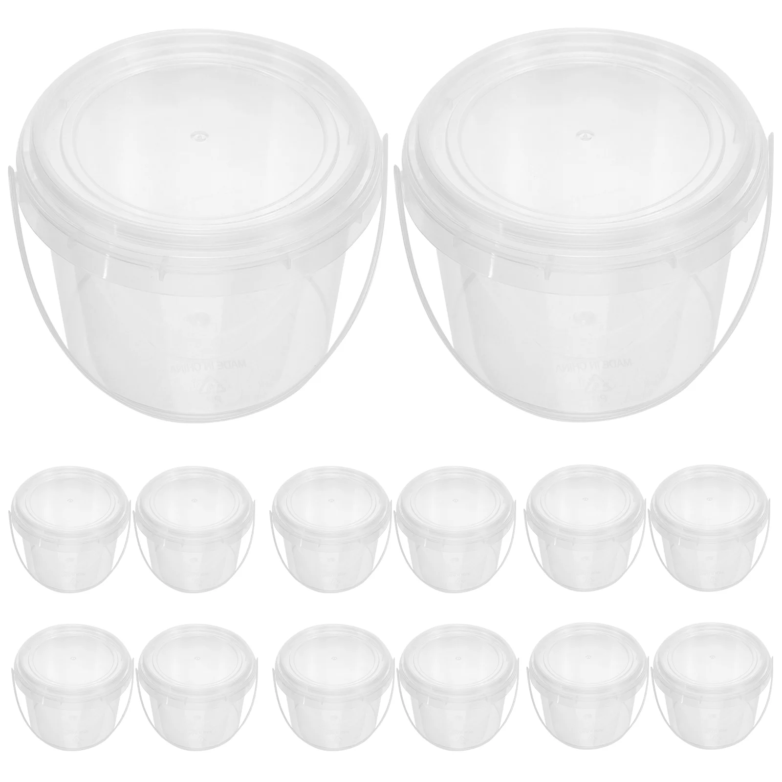

20pcs Household Paint Pail Plastic Container Refillable Paint Bucket Multi-functional Paint Bucket