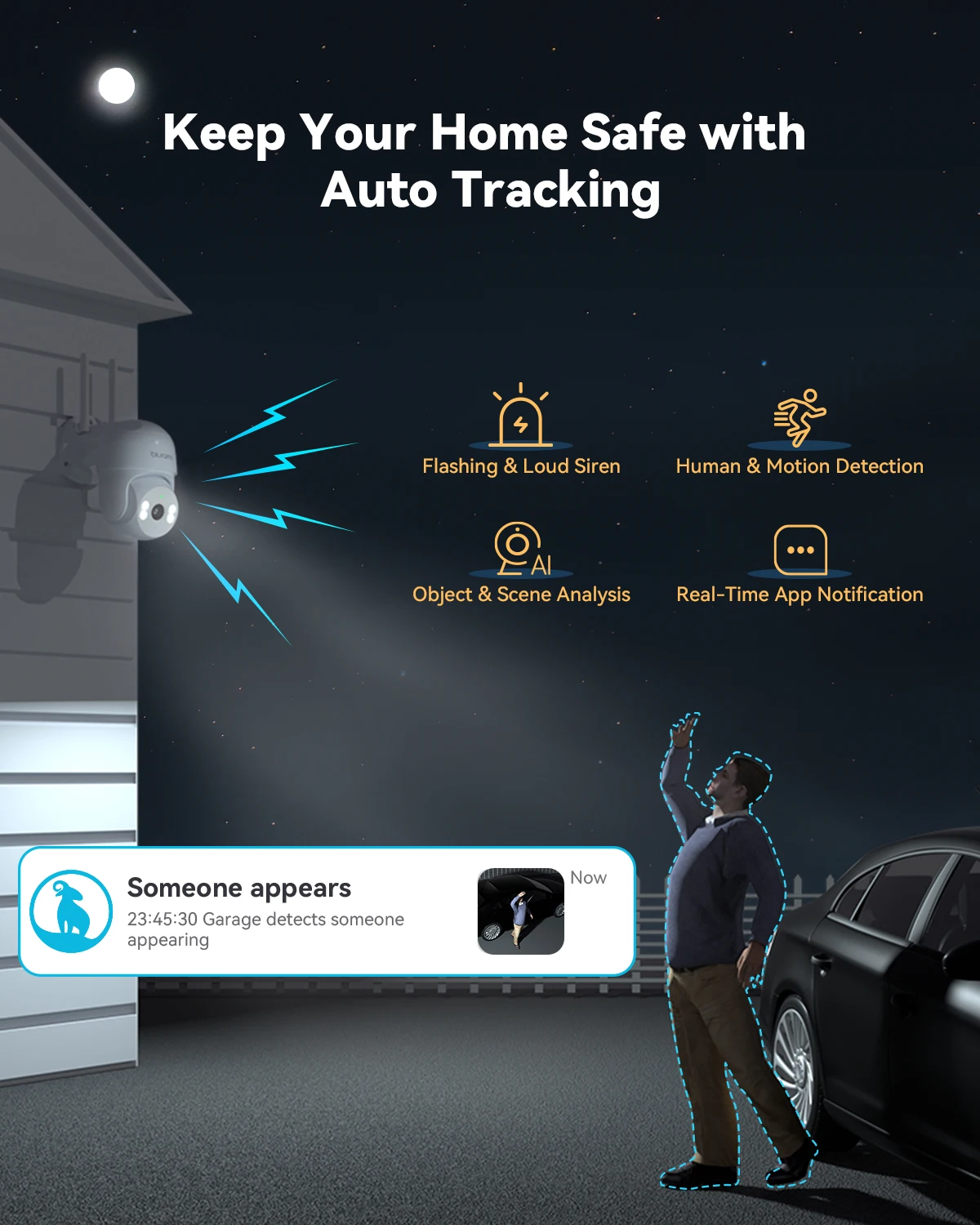 Blurams 2K HD 2.4G/5G WiFi Home Security Camera Outdoor PTZ Camera Outside with Motion Tracking, Color Night Vision, 2-Way Talk 6