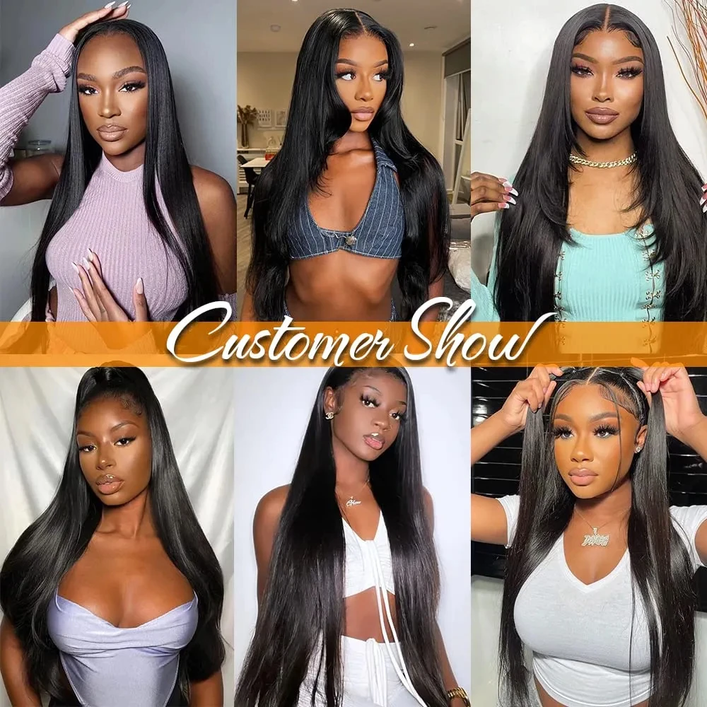 14-32 inch Straight Human Hair Bundles With 13x4 Lace Frontal Brazilian Raw Human Hair Double Weft Bundles With Lace Frontal