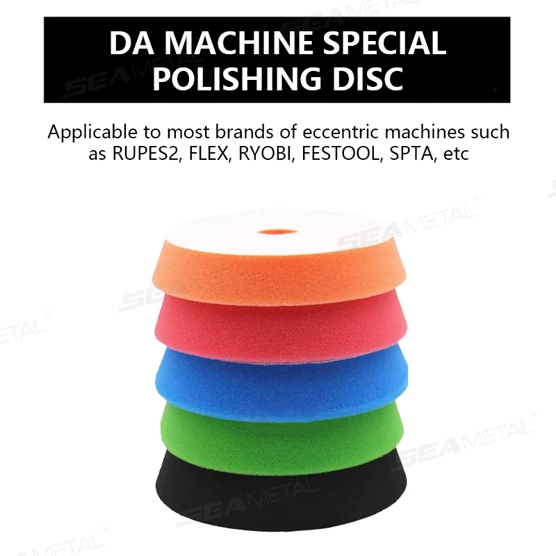 5pcs 5/6INCH Auto Detailing Pads Polishing Wheel Sponge Car Polisher Waxing Pads Set for Car Wax Applicator Discs