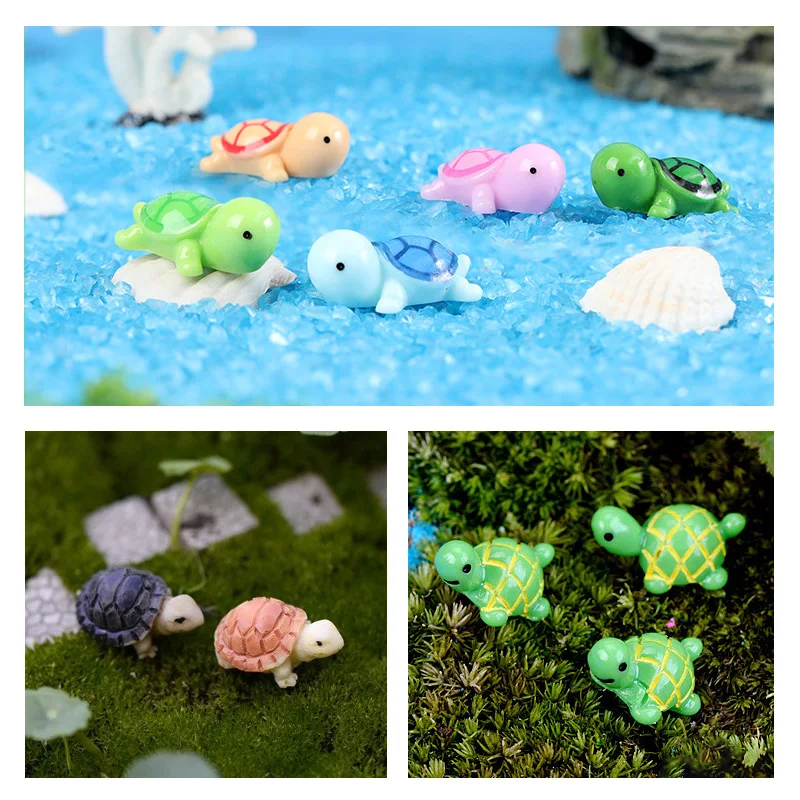 Kawaii Sea Turtle Resin Craft Animal Figurine DIY Landscape Home Decor Miniature Mini Fairy Garden Decoration Accessories Modern