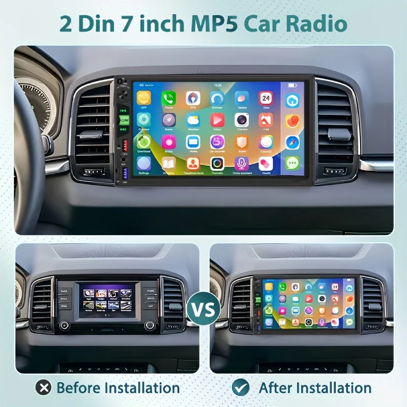 17.78cm 터치스크린 차량용 MP5 플레이어 - 차량용 멀티미디어 플레이어 라디오 FM 플레이어 USB 미러링 네비게이션 비디오 스테레오 플레이어