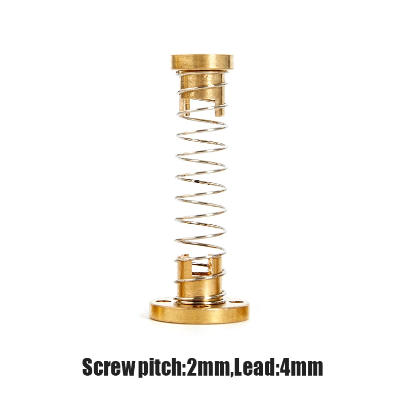 1 Pcs T8 Anti-backlash Lead Screw Brass/POM 2MM 4MM 8MM 3D Printer Parts Anti-backlash Spring Nut High Quality 