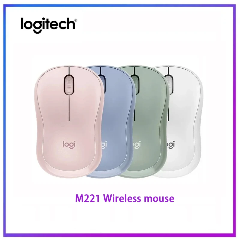 Logitech M221 Mouse Wireless Pulsanti Silenziosi Mini Ricevitore Usb Da 2.4Ghz 1000 Dpi Tracciamento Ottico Pc / Mac / Laptop