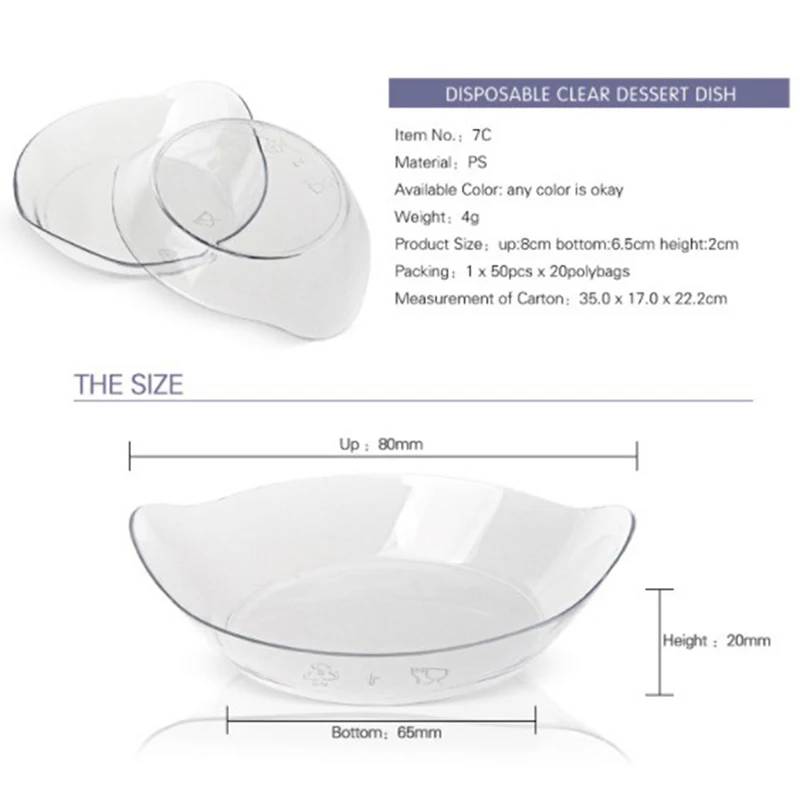 Description Picture 2 of item25Pcs Disposable Ice Cream Cup Plastic Fruit Candy Cake Jelly Yogurt Mousse Dessert Baking Portion Food Container Pastry Tools