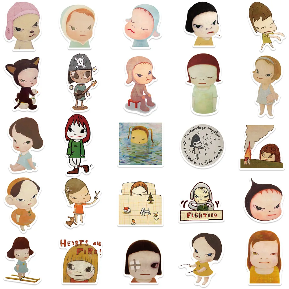 50PCS Japan Nara Yoshitomo Stickers Cute Decal Laptop Motorcycle Luggage Snowboard Fridge Phone Car Waterproof Sticker 5
