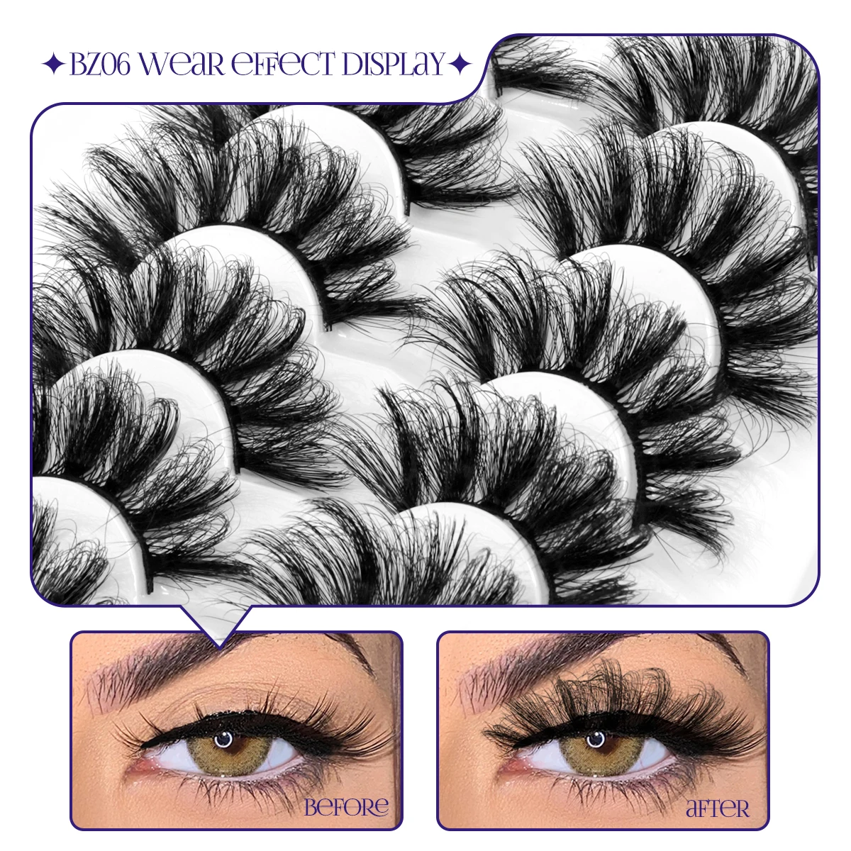 Parriparri Ciglia Finte Naturali 7 Paia Soffici Ciglia Finte Occhio Di Gatto Banda Trasparente Wispy Cat Eye Lashes Natural Fake Lashes Cateye - Foto 8