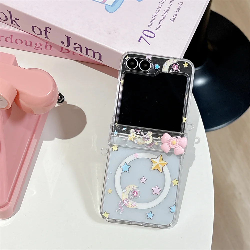 Korean Cute Star Magic Wand Magnetic Phone Case with Magsafe Stand