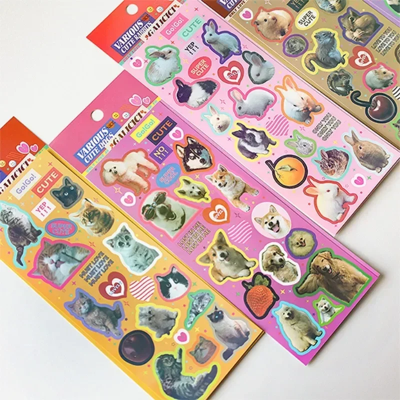 1Pc Retro American Animal Laser Stickers Scrapbooking Stick DIY Material Stationary Kawaii Art Decoration Supplies