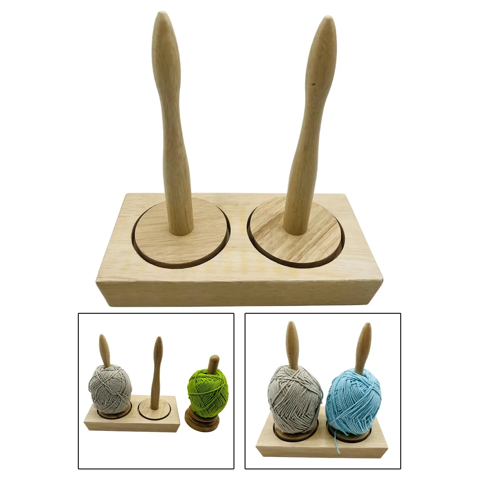 Wooden Yarn Holder Dispenser for Crocheting, Yarn Ball Holder for Knitting,  Spindle Dispenser with Crochet Accessories - AliExpress