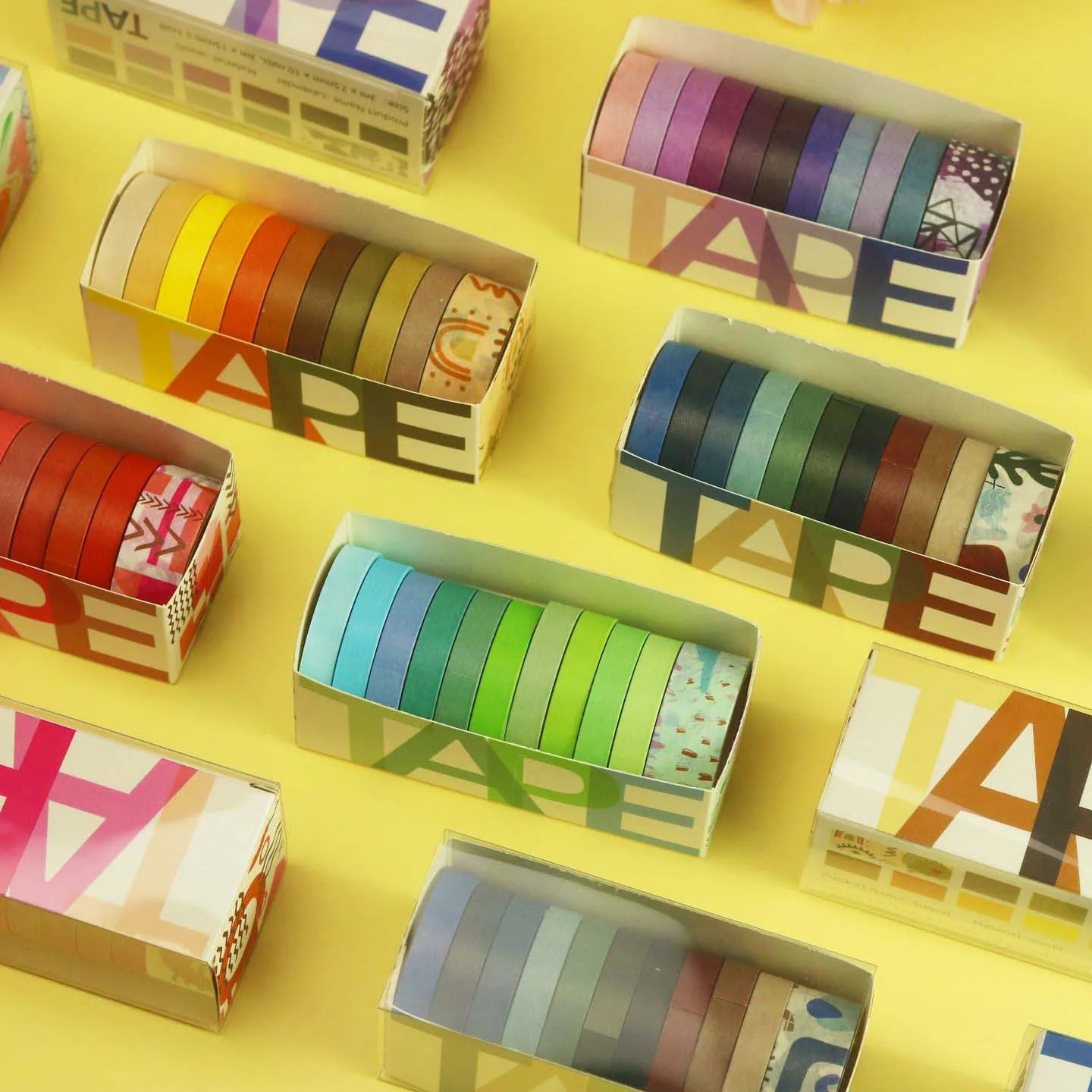 11 Pcs/Set Washi Tape Solid Color Masking Tape Stationery Kawaii