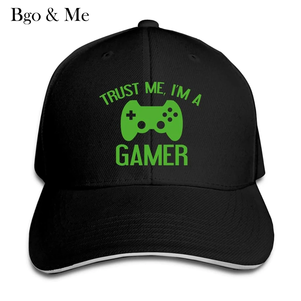 

Gamer Hats for Mens Women Baseball Caps Adjustable Peaked Sandwich Dad Hats Trucker Hat Black