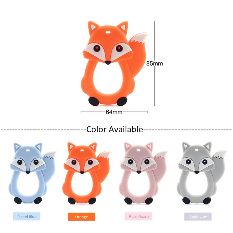 LOFCA 1PC Baby Teethers Cartoon Animal Baby Teething Toy Penguin Silicone Teether Unicorn Pendant Raccoon Necklace Accessories