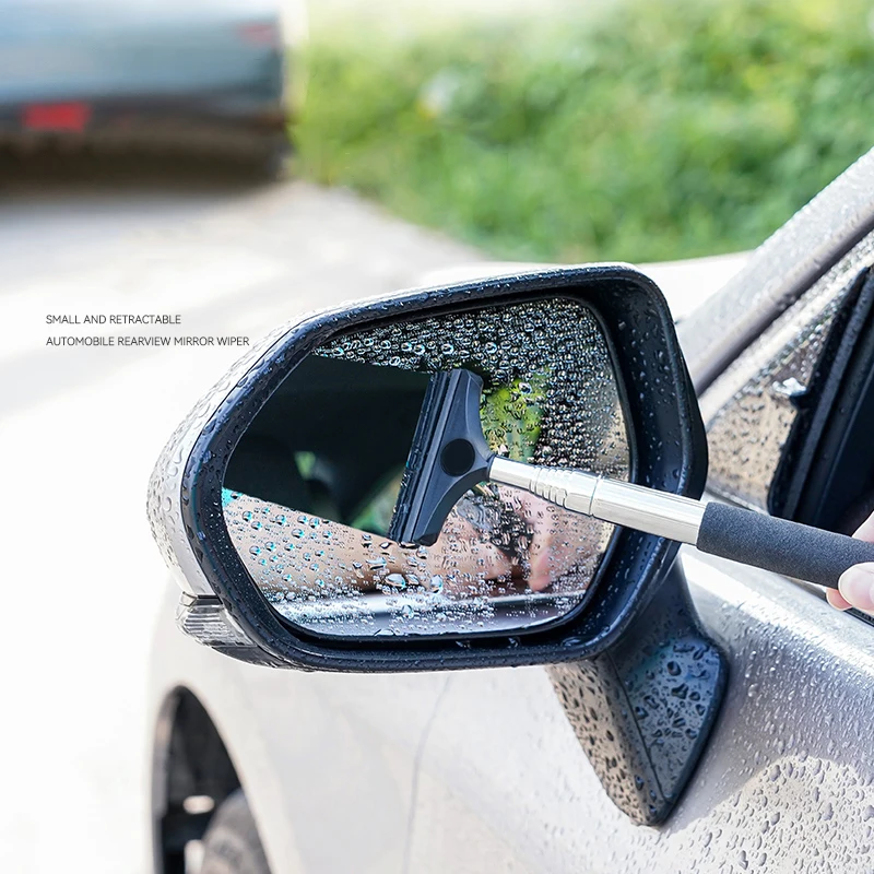 Telescopic Car Side Mirror Squeegee Car Rearview Mirror Glasss Wiper  Cleaner AU 