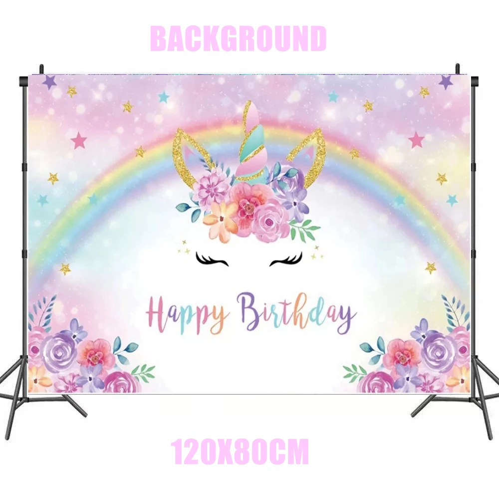 Unicorn Party Supplies Unicorn Tableware Balloons Napkin Cups Plates Baby Shower Girls Unicorn Birthday Party Decorations