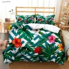 Tropical Leaf Fashon Duve All Season Duvet Cover Comforter Bedding Set Soft Quilt Cover and Pillowcases Single/Double/Queen/King 4