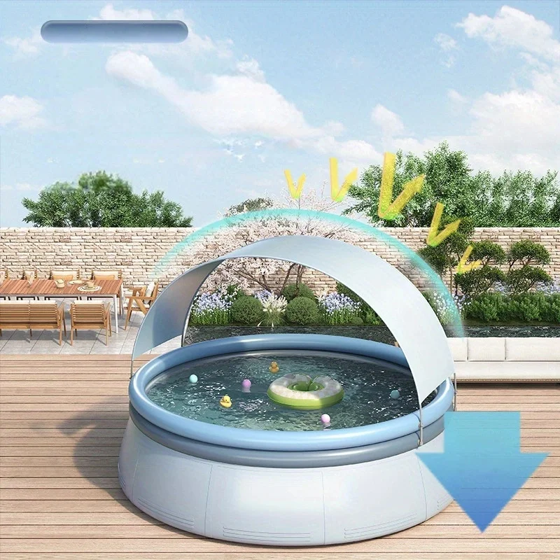Large Inflatable Family Pool with Sun Shade 5