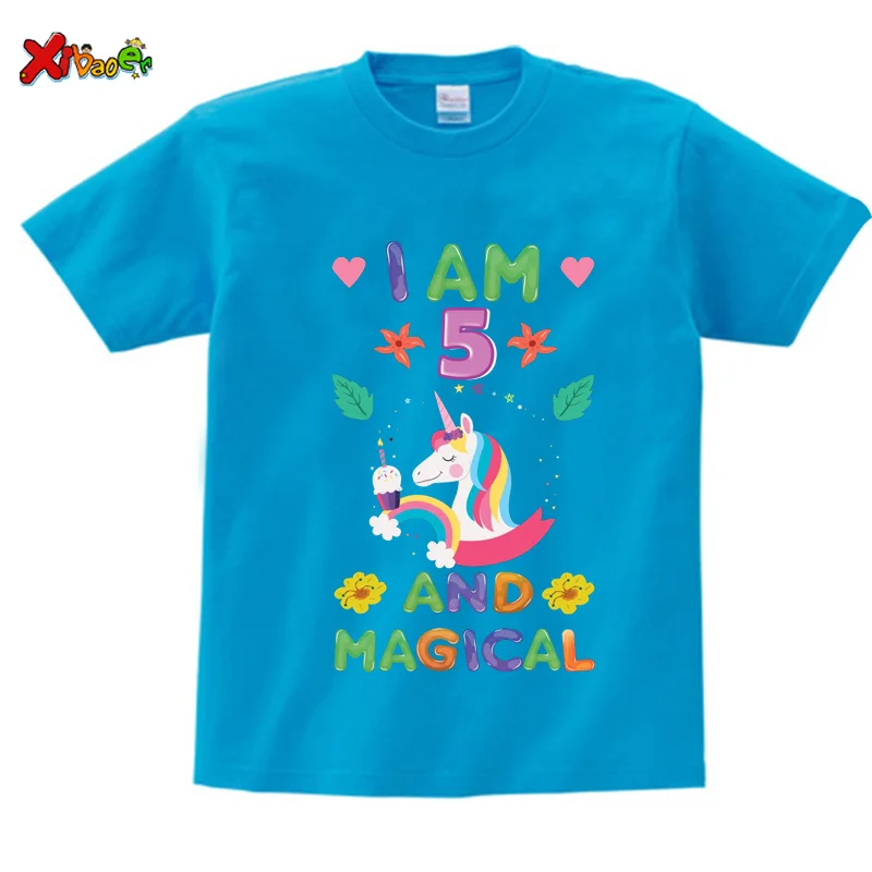 

Children Unicorn Dinosaur T-shirts Summer Cartoon Printed Girls Tees Kids Short-sleeve Clothes Custom Name Toddler Baby T Shirts