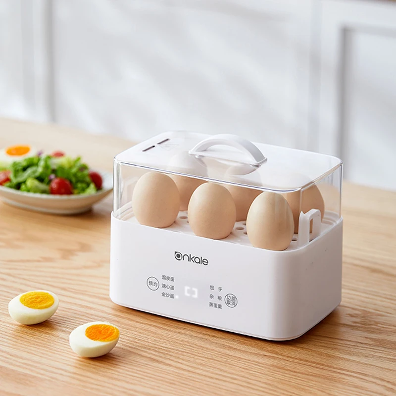 6 Eggs Boiler Steamer Automatic Egg Cooker Breakfast Machine Egg Custard Steaming Cooker Food Warmer with Appointment 220V 4
