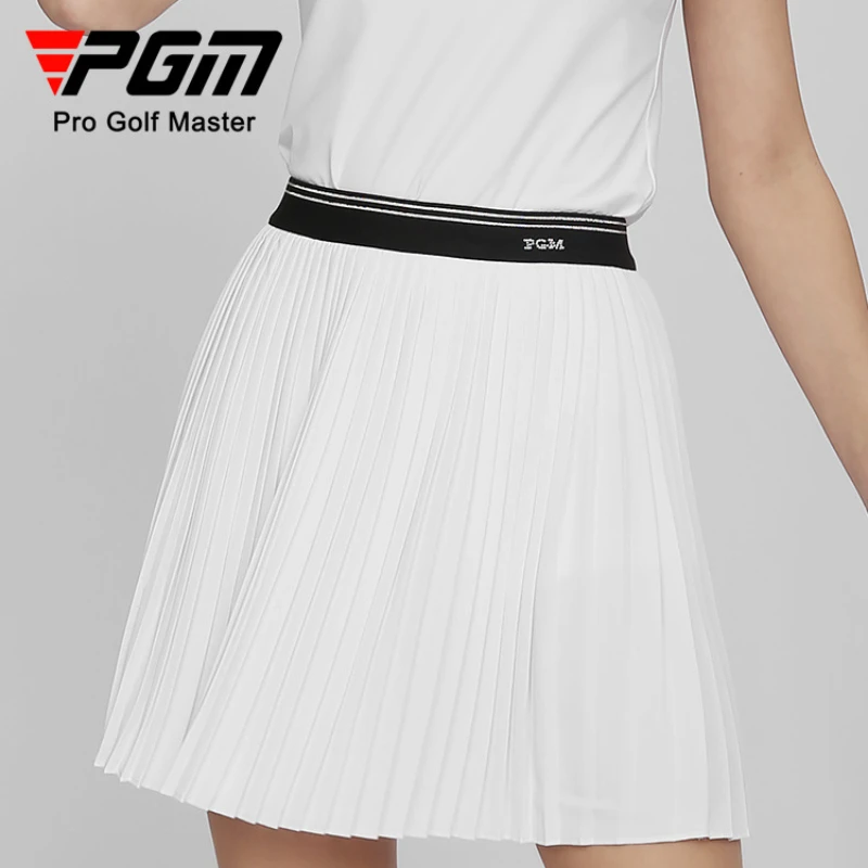 PGM Women's Golf Skirt Summer Quick-drying Sports Skirt Elastic Belt Bright Diamond Pleated QZ088