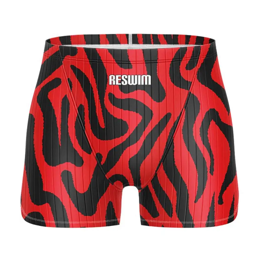 Summer Men's Swimming Shorts Jammers Swimsuit Printed Endurance Athletic Training Swim Trunks 2025 Racing Quick Dry Bathing Suit