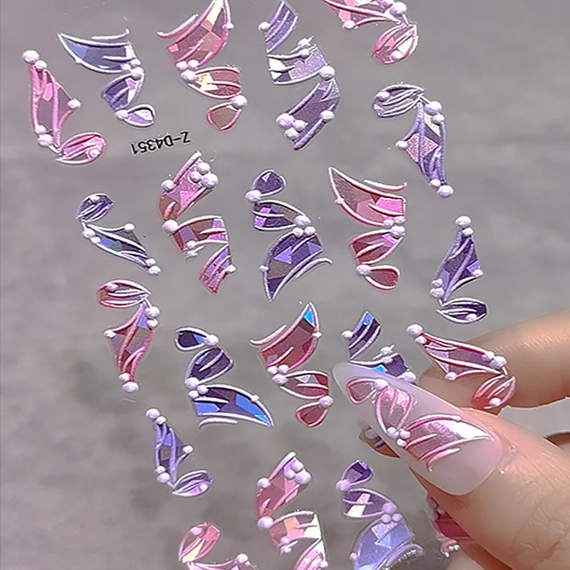 5d Embossed Threedimensional Ribbon Nail Stickers Nail Decals Diy