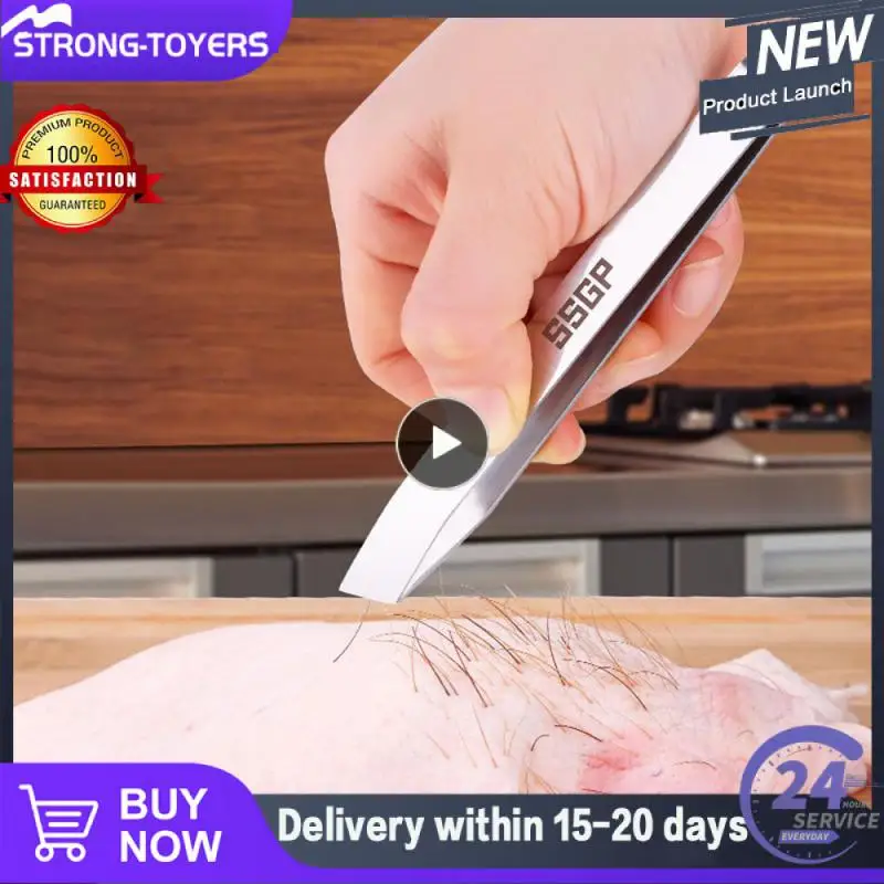 Pinzas Planas Y Inclinadas De Acero Inoxidable, Herramienta Para Quitar Huesos De Pescado (4,6 "), Utensilios De Cocina