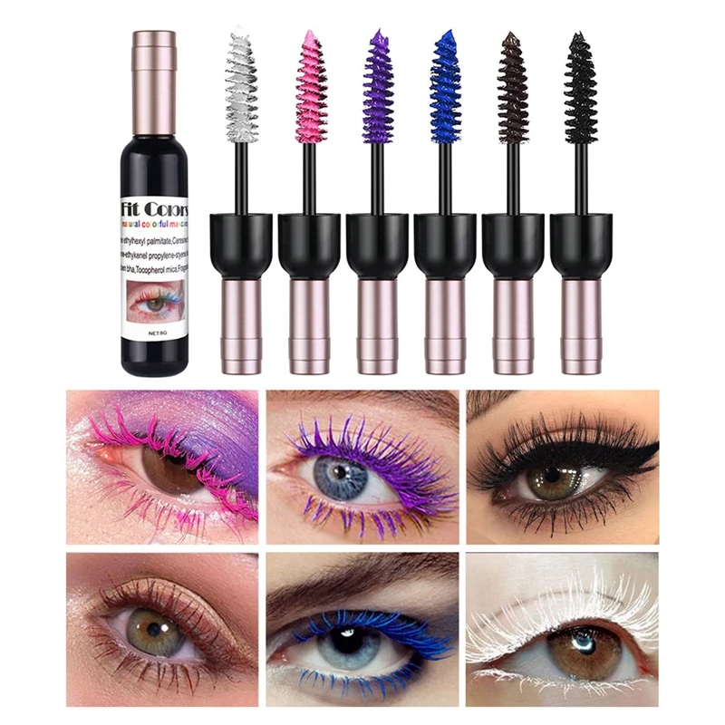 Eyelash Mascara Waterproof Eyelash Extension Curling Lengthen White Pink Lashes Mascara Cosplay Cosmetics