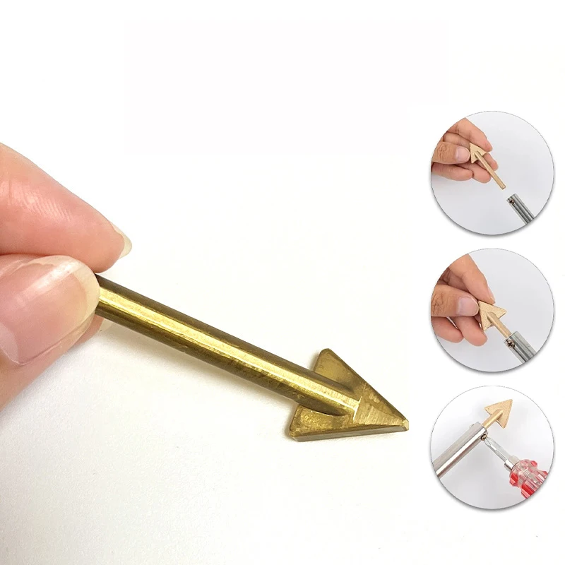 

1/2Pcs Plastic Repair Triangular Copper Smoothing Head Triangular SolderingIron Head Leather For 60 Watt Plastic Welding Kit