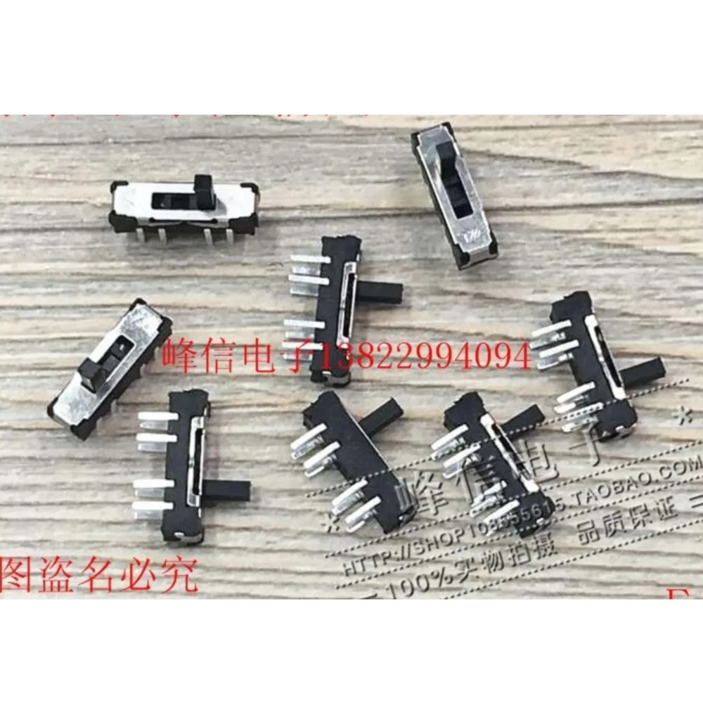 20Pcs Small Miniature Double Row 3-speed 8-foot Vertical Toggle Switch In-line 8-foot Sliding Switch Handle Length 4MM