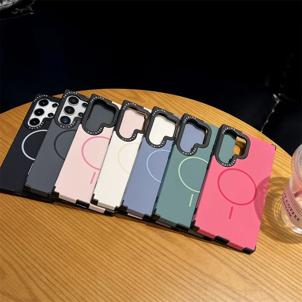 Pure Color Magnetic Suction Liquid Lanyard Case with Fine Ring Design
