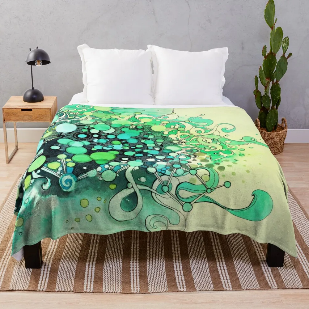 

Visible Connections - Watercolor and Pen Art Throw Blanket