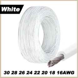 Vibrant Multi - Color Stranded Electric Wire - Premium PVC Insulated Tinned Copper Cable - 18AWG (White)