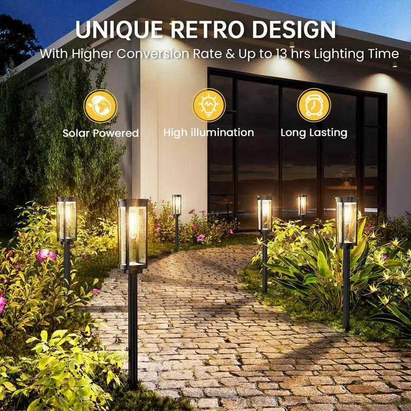 Solar Pathway Lights Outdoor Solar Pathway Garden Lamp Waterproof Landscape Lights Walkway Driveway Lawn Patio Garden Decor