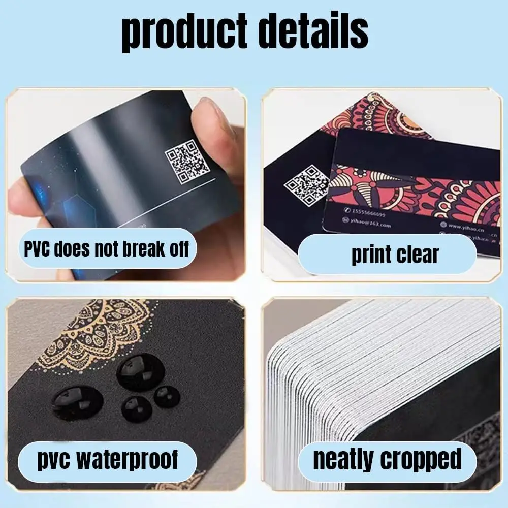 맞춤형 반투명 PVC 명함, 반투명 플라스틱 명함, 고화질 인쇄 명함, 맞춤 제작