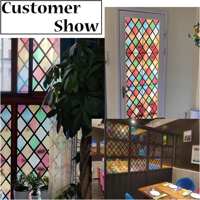 size window film Glass films Stained European mosaics Church Translucent opaque static cling adhesive privacy stickers