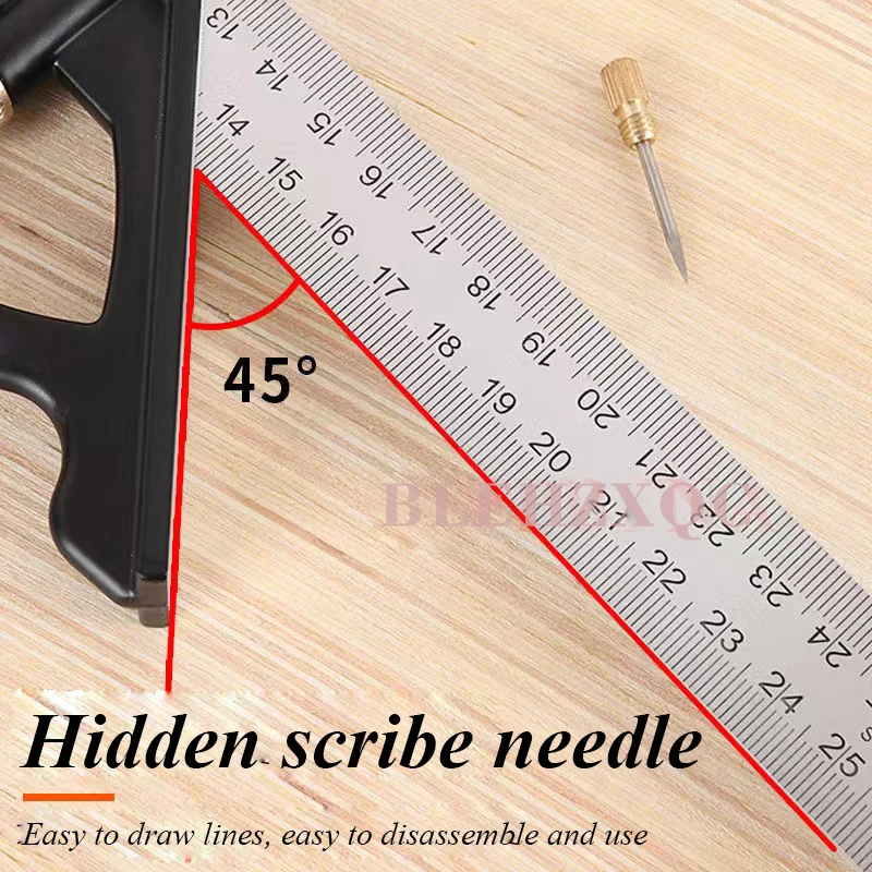 

Stainless Steel Mobile Angle Ruler Activity Angle Ruler Woodworking 90°45° Corner Ruler Right Angle Ruler Measuring Tool