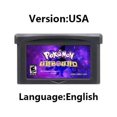 Pokemon Unbound GBA Game Cartridge 32 Bit Video Game Console Card Fan Games English Language for GBA/NDS 2